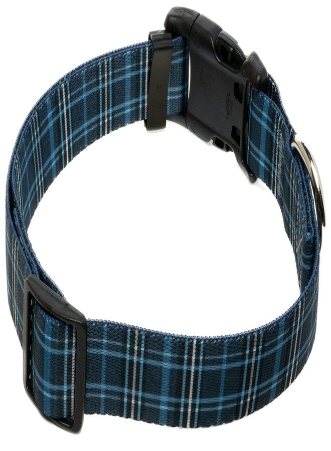 كانتري بروك ديزاين طوق كلب فاخر من Country Brook Petz بنقشة مربعات زرقاء داكنة - صنع في الولايات المتحدة الأمريكية - مجموعة مربعات وأرجيل بتصاميم ساحرة (1 بوصة، متوسط) - Image 4